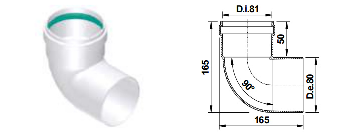 Купить Угол Termica D80 90 град (TAU890) в Ульяновске