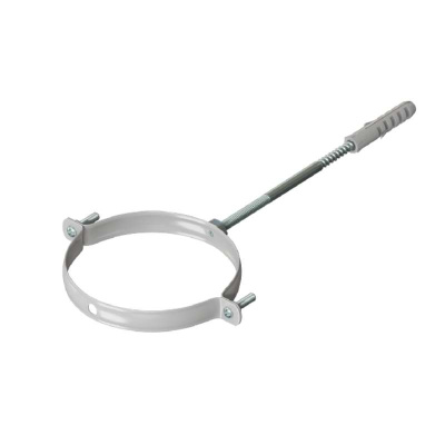 Дымоход крепление к стене D100 белый металлический, Моё Тепло, Россия (krep100)