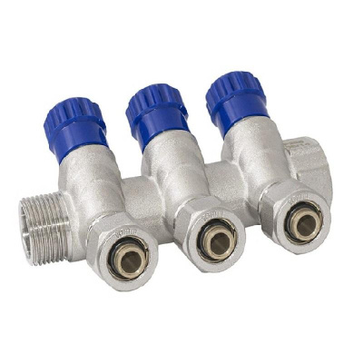 Коллектор с вентилями и цангами вн/нар 3/4